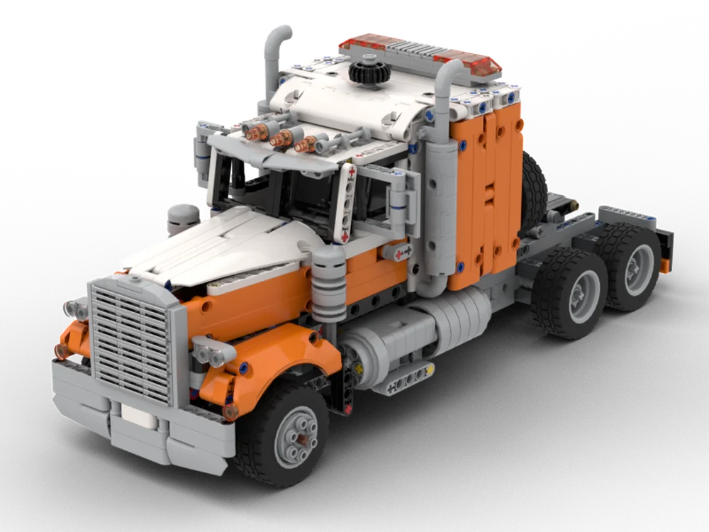 

Truck & Gooseneck Trailer MOC-107565 • 1913 parts Building Block Model Birthday Toy Gift