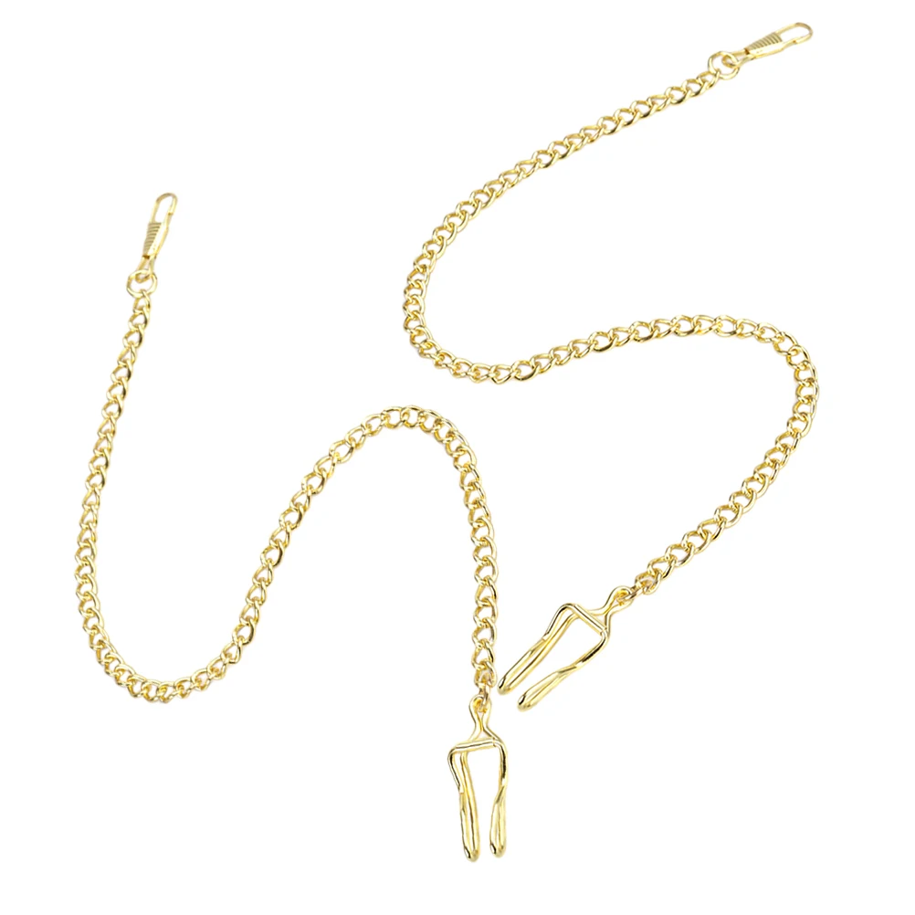 

2pcs Pocket Chains For Men Women Alloy Mechanical Chain Watch Waistcoat Suit Clip Adjustable Length Belt Vest