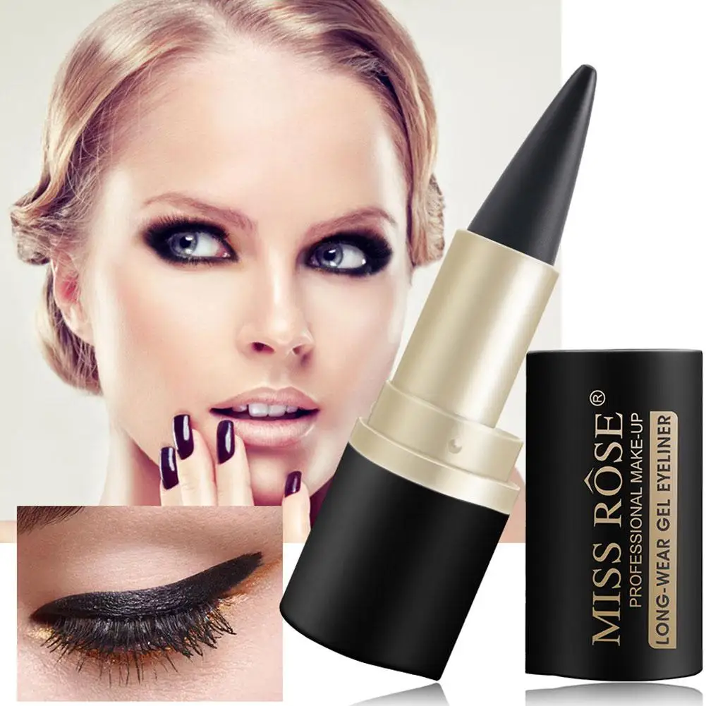 Schwarzer Eyeliner Bleistift Eye Enhancing Stick festes dickes Gel glatt 24 Stunden lang anhaltende rauchige Eyeliner Beauty Kosmetik