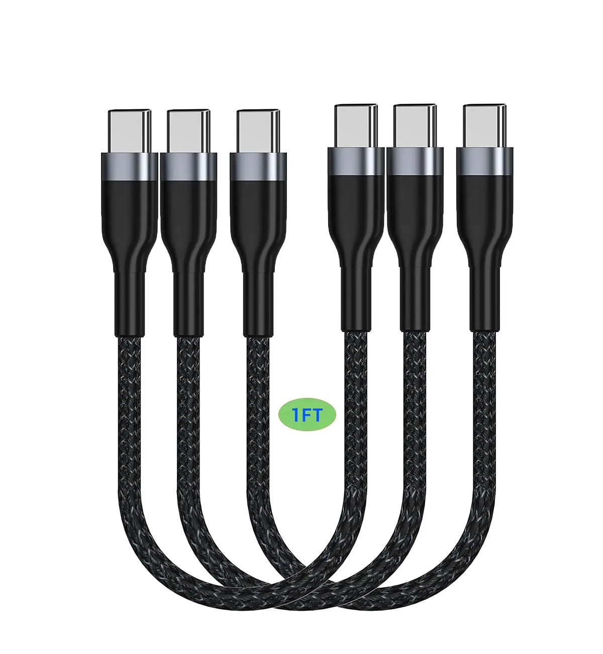 3pcs/lotUSB C to C male Cable 1FT 3Pack,60W Type C PD Fast Charge Cord Compatible with Samsung Galaxy S21/S21/S20 Ultra Note 20