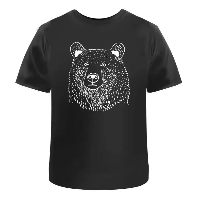 Grizzly Bear Head' Cotton T Shirt Ta023402