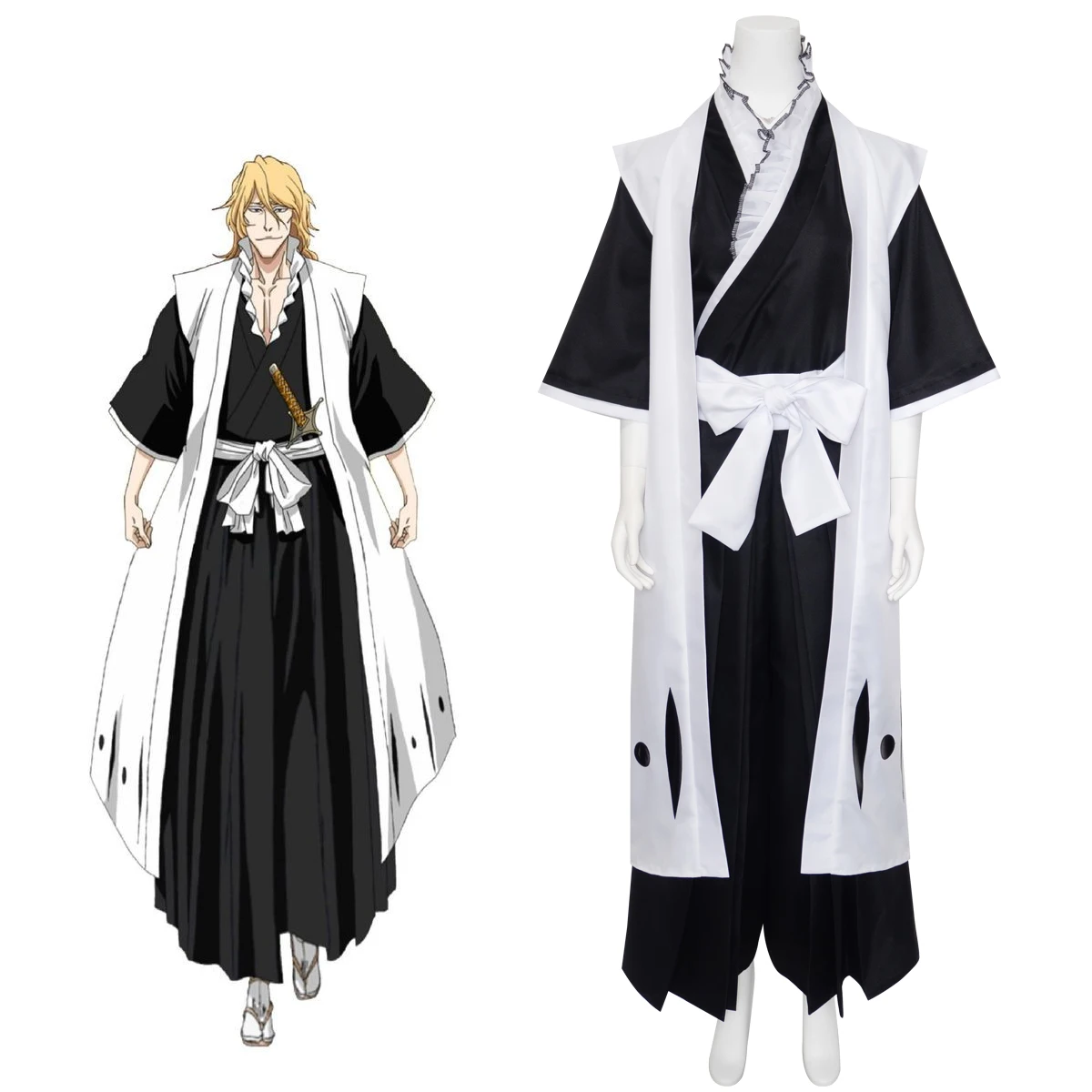

BLEACH The Past arc Captain of the 3rd Division ROSE Rojuro Otoribashi Cosplay Costume Anime Shinigami Shihakusho Kimono Outfit