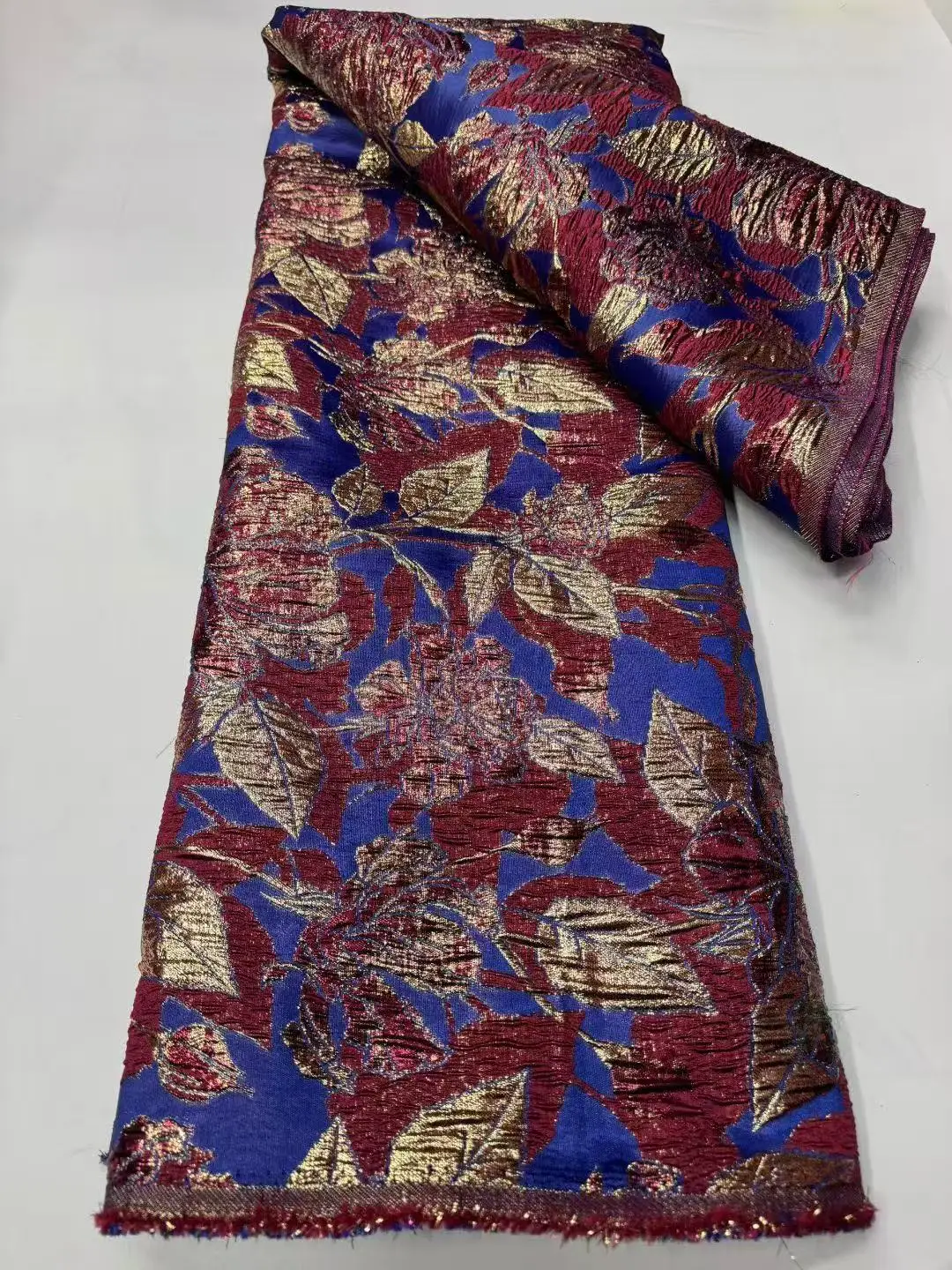 

African Brocade Lace Fabrics Nigerian Damask Latest French Jacquard Gilded Women Lace for Wedding Dresses Sewing 5 Yards 2026