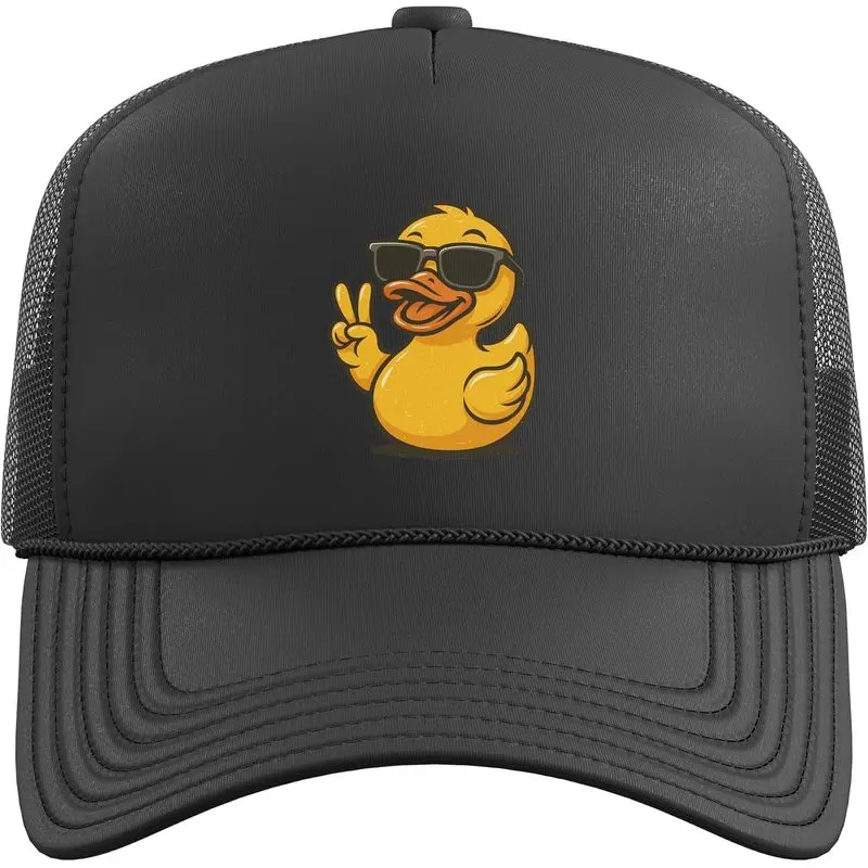 Rubber Duck Sunglasses Peace Sign Trucker Hat with Adjustable Mesh Back