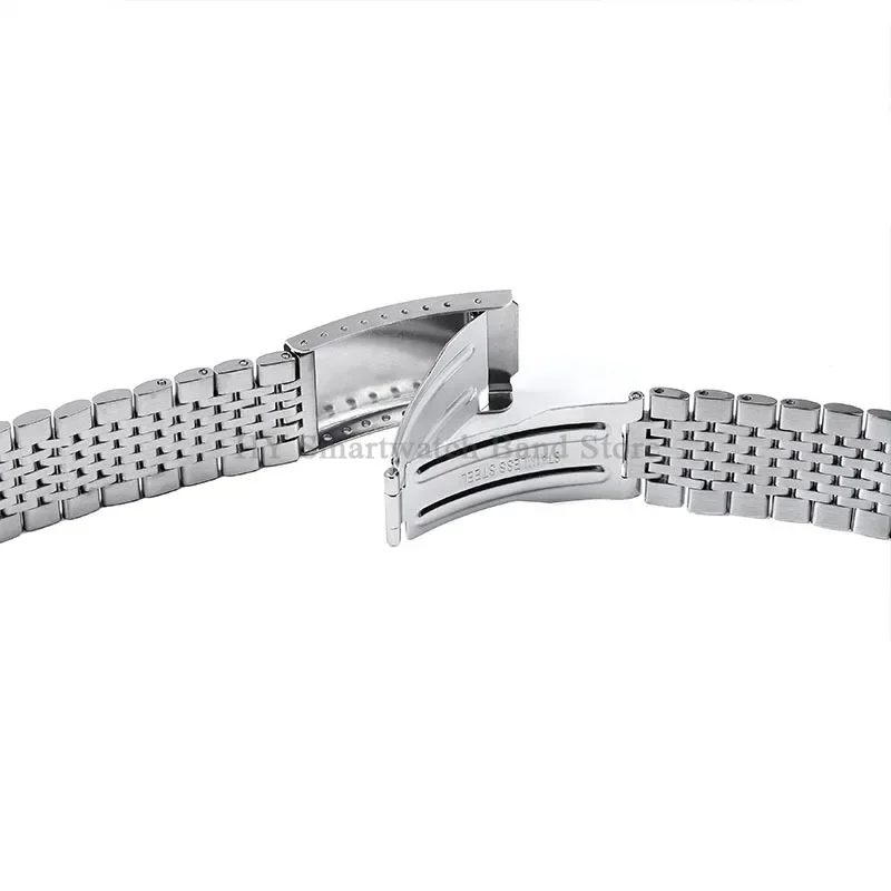 18mm 20mm 22mm cinturino per orologio in acciaio inossidabile per Seiko per Omega cinturino con estremità curva da uomo braccialetto sportivo di ricambio chiusura pieghevole