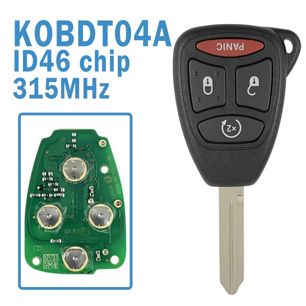 68026372AB/KOBDT04A Auto Original Smart Remote 4B 315MHz ID46 Chip Replacement OEM Car Key Fob For Dodge Ram Durango Dakota