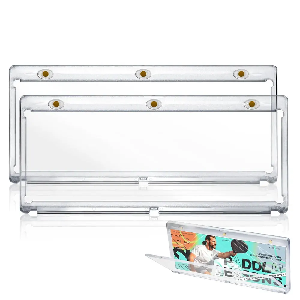 2-pack horizontal magnetic card holders, one-touch 175PT, PVC-free material - UV resistant.