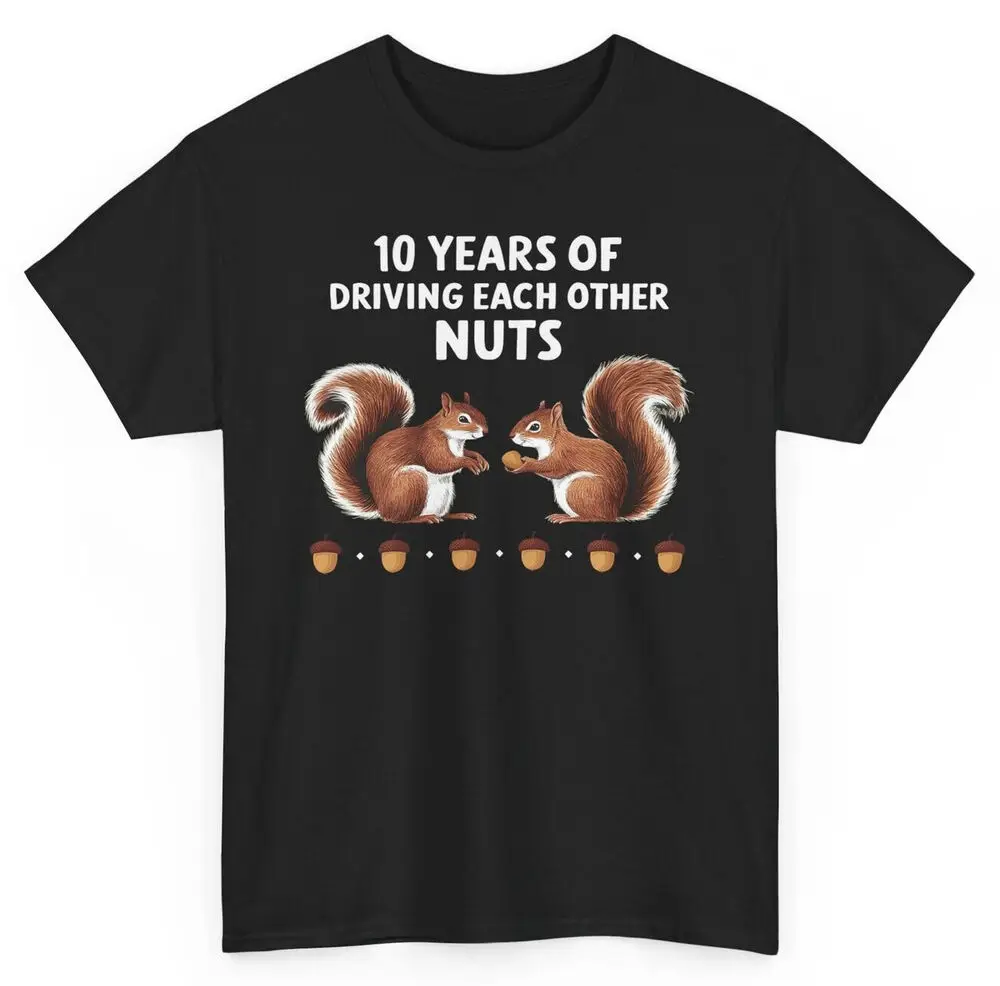 Camiseta divertida personalizada del 10 ° aniversario de boda para hombre y mujer, camisetas Unisex de amor para parejas, camisetas cortas de verano, novedad