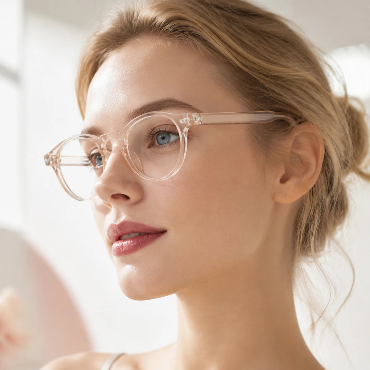1 Pair of Women's Retro Full-Frame Round Non-Prescription Glasses, Artistic and Simple, Refreshing and Age-Reducing, Casual and Versatile Women's Glasses, Suitable for Going Out, Visiting Stores, Checking in on Social