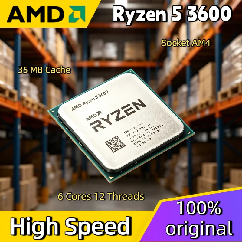 

4.2GHz AMD Ryzen 5 3600 6 Core 12 Thread R5 3600 CPU 65W AM4 Socket Desktop Gaming Processor Tray OEM No Cooler New Pro