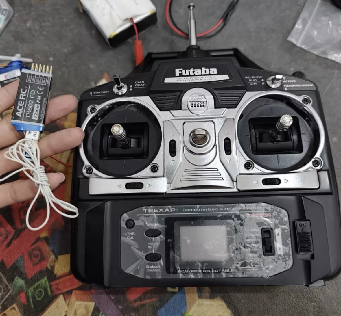 Futaba T6EXAP FM 72MHz 6-Channel RC Transmitter + ACE RC TR602FD Dual Conversion Receiver for Submarine/Underwater RC car boat