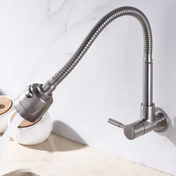 Kitchen stainless steel single cold water faucet, balcony laundry sink outdoor faucet