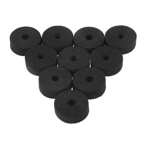 Imagen 2 del producto Almohadillas de fieltro para charles, 10 Uds., correa de fieltro, arandela de botones, soporte para platillos, arandela de fieltro, silenciador de tambor de bajo, almohadillas de fieltro para platillos apiladores