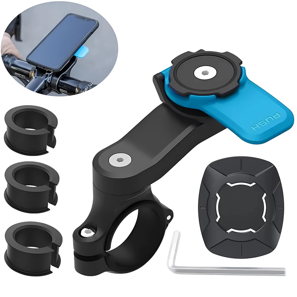 Motorcycle Phone Holder Anti-Shake Bicycle Phone Holder Safety Navigation Support Bracket Quick-Release Installation/Removal