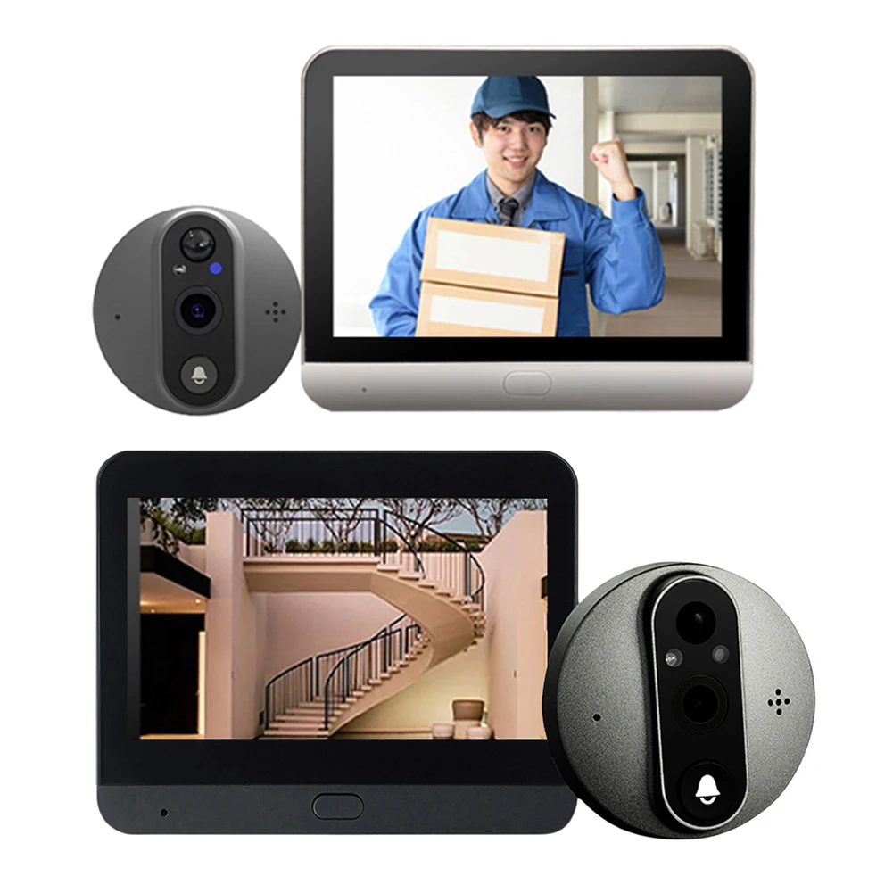 Imagem -02 - Wifi Door Peephole Viewer 4.3 Ips Screen Digital Door Viewer Detecção de Movimento Pir Home Security Acessórios