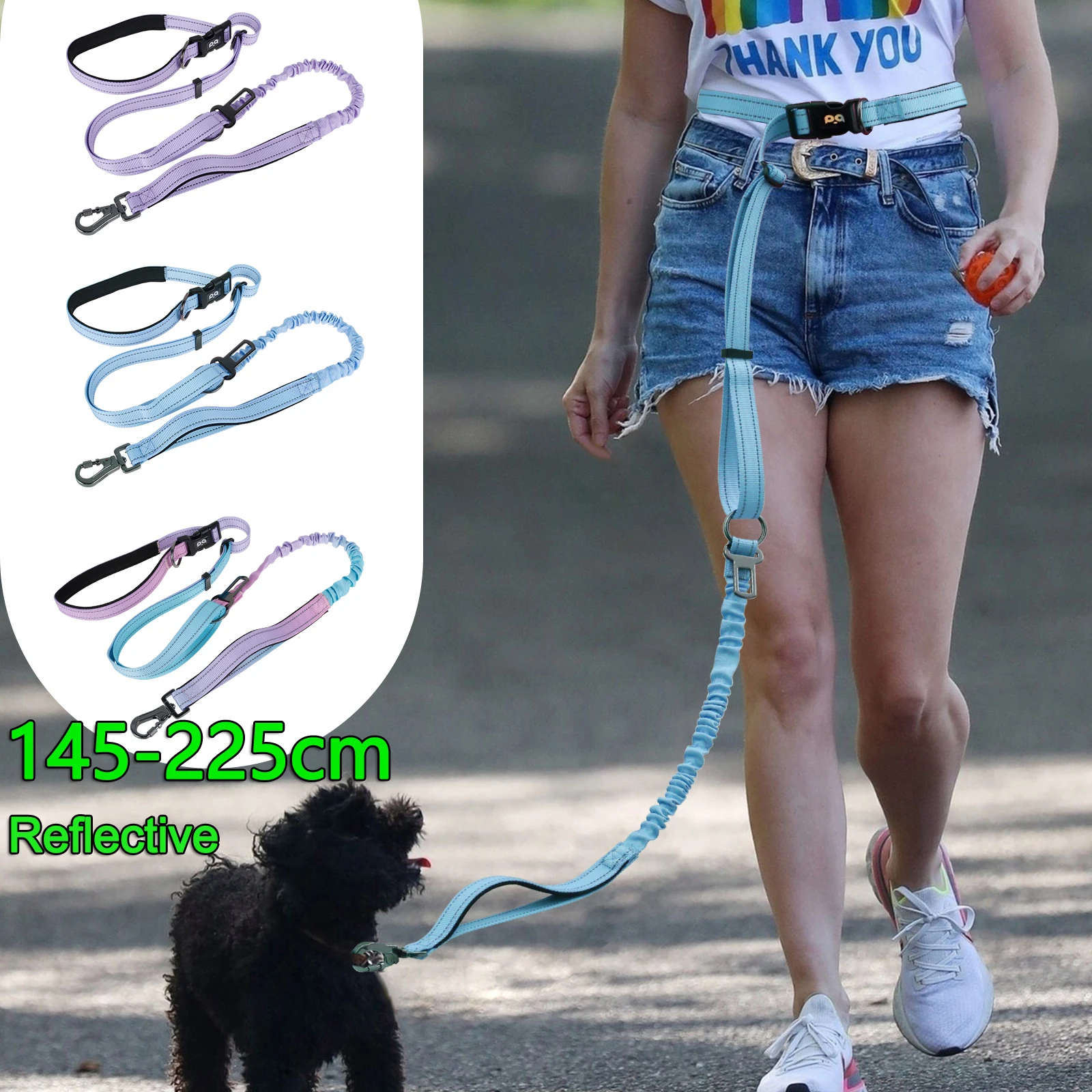 Hand Free Dog Leash for Pet Reflective Adjustable Dog Leash for Walking Safe Waist Belt Chest Strap Traction Rope Dog Accessory