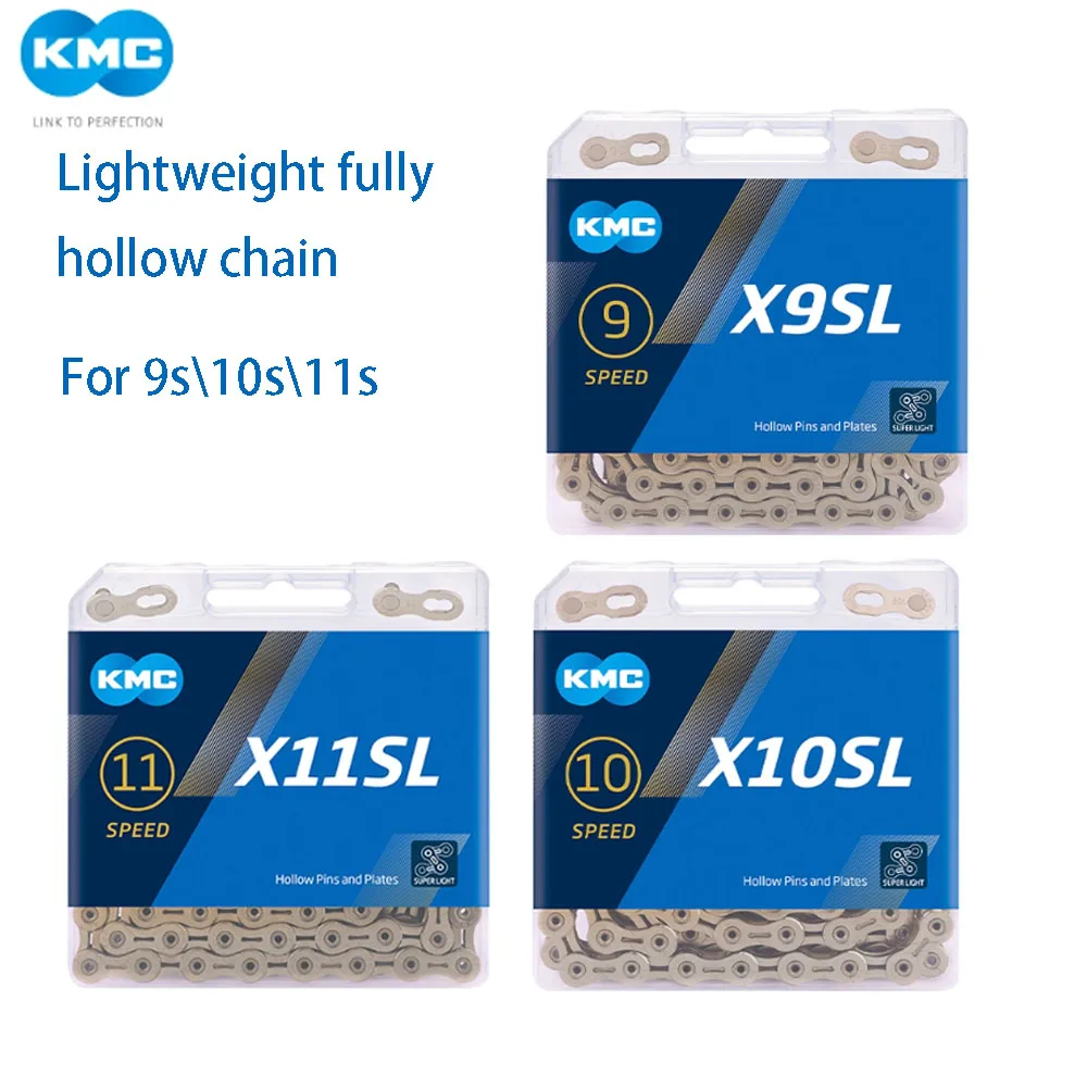

KMC X-series X9SL\X10SL\X11SL Speed Lightweight Fully Hollow Chain High-Strength Competition-Grade Chain Hollow Shaft Chain Link