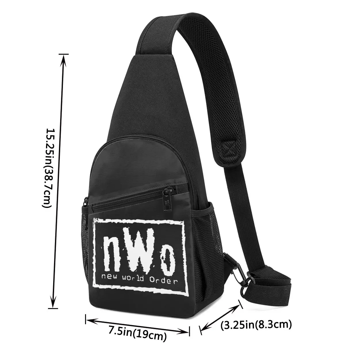 NWO New World Order Wrestling Chest Bag Men Sling Crossbody Backpack Chest Bag Travel Hiking Daypack Shoulder Bag