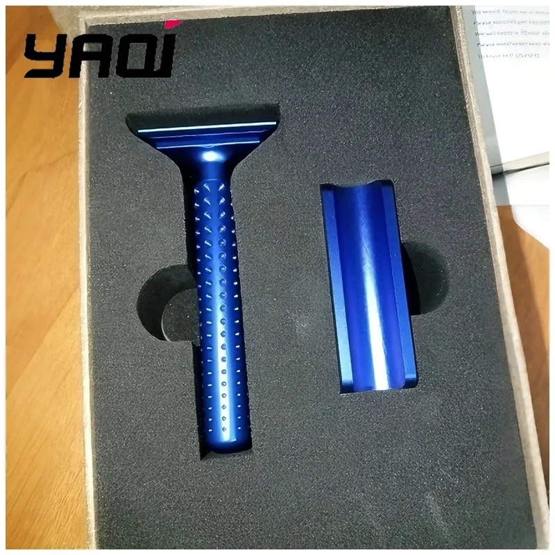 Yaqi Aluminum Handle Classic with Holder Safety Razor for Men Dark Blue Men's Shaving Razor 2026 Beard Shaver Sputnik