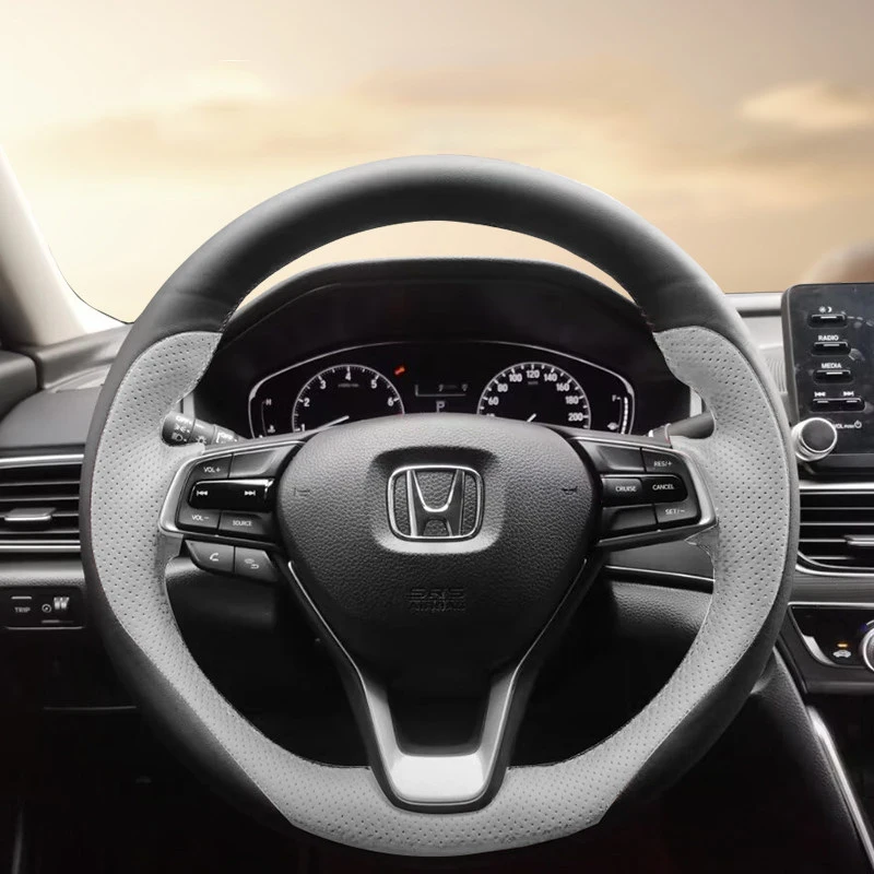 

Customized Car Steering Wheel Cover Braid For Honda Accord 10 Gen 2018-2022 Odyssey 2021-2026 City 2023-2025 Hand Sewing Leather
