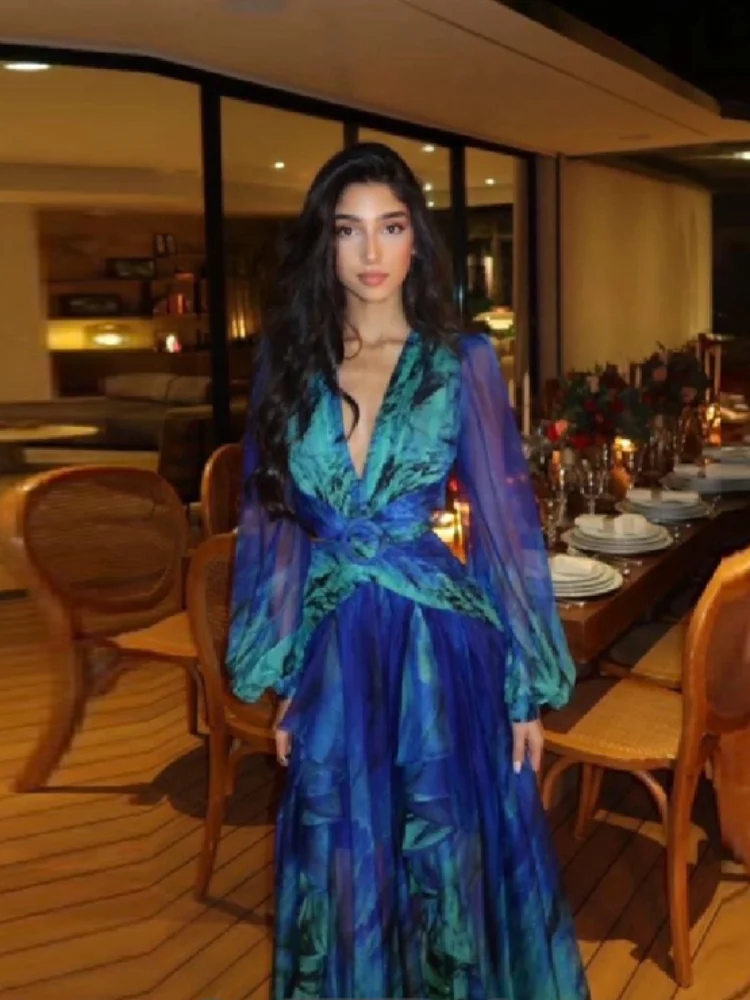 أنيقة شيك ثوب البوهيمي المكرر شير المصممين الهواء الإناث فساتين الخريف خمر عطلة الأطراف رائع الشارع ملابس نسائية #1