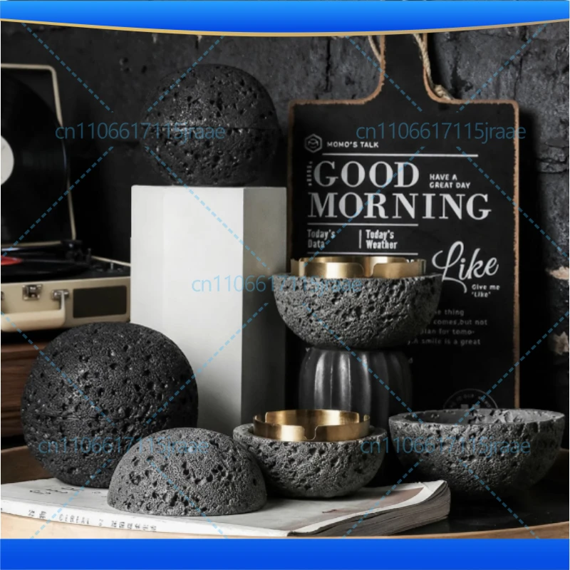 European Style Multifunctional Cement Ashtray Office Study Room Decoration Creative Large Capacity Windproof Art Ashtray Crafts