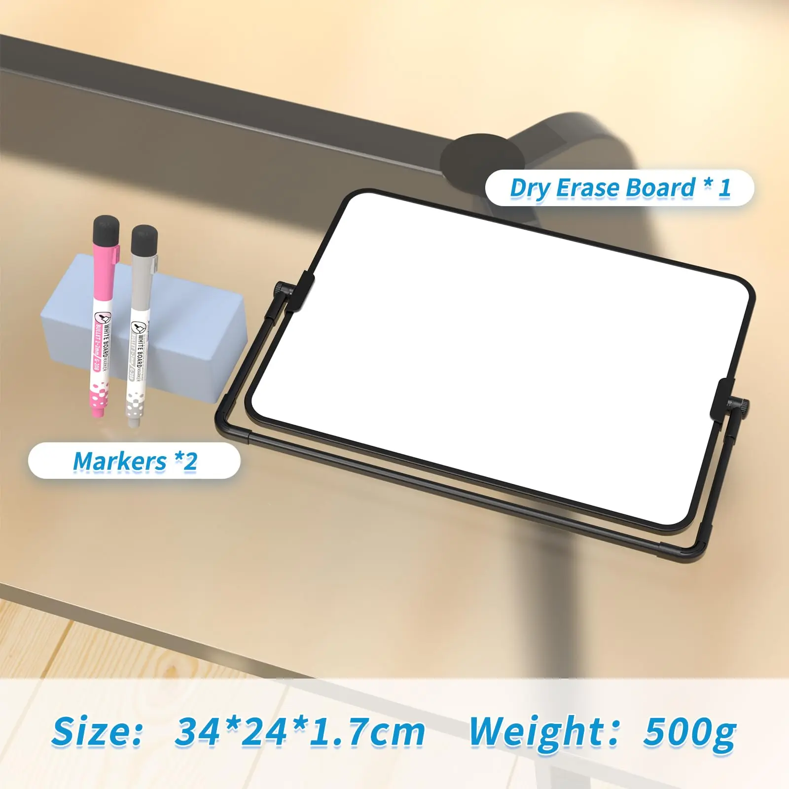 Double-Sided Magnetic Whiteboard, A4, Dry Erase, Calendário portátil, Office Note, Suporte de mensagens, Cavalete, Writing Tablet