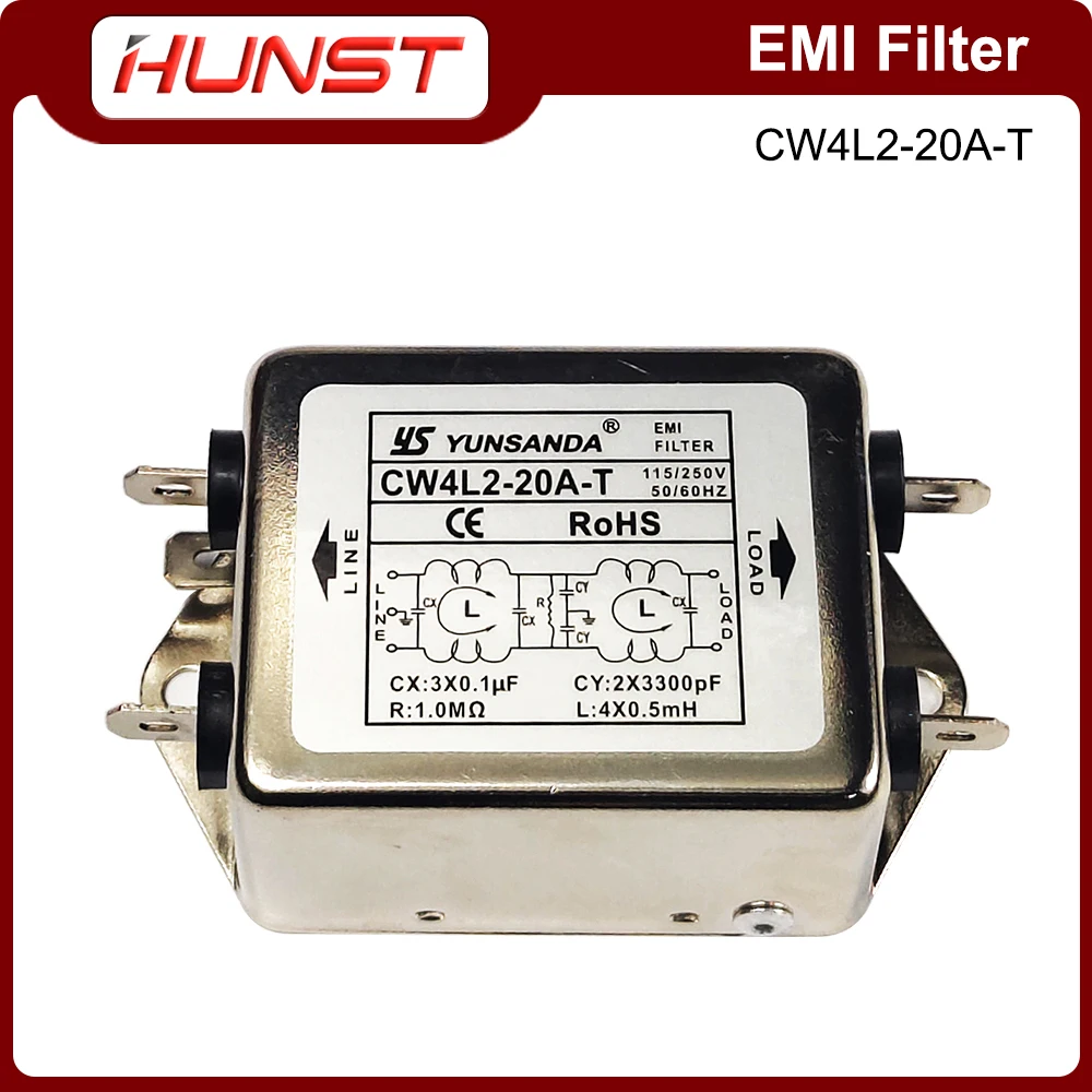 Imagem -04 - Filtro Emi Hunst para Corte a Laser Máquina de Gravação Máquina de Marcação Cw4l220a-t Monofásico ac 115v 250v 20a 50hz 60hz