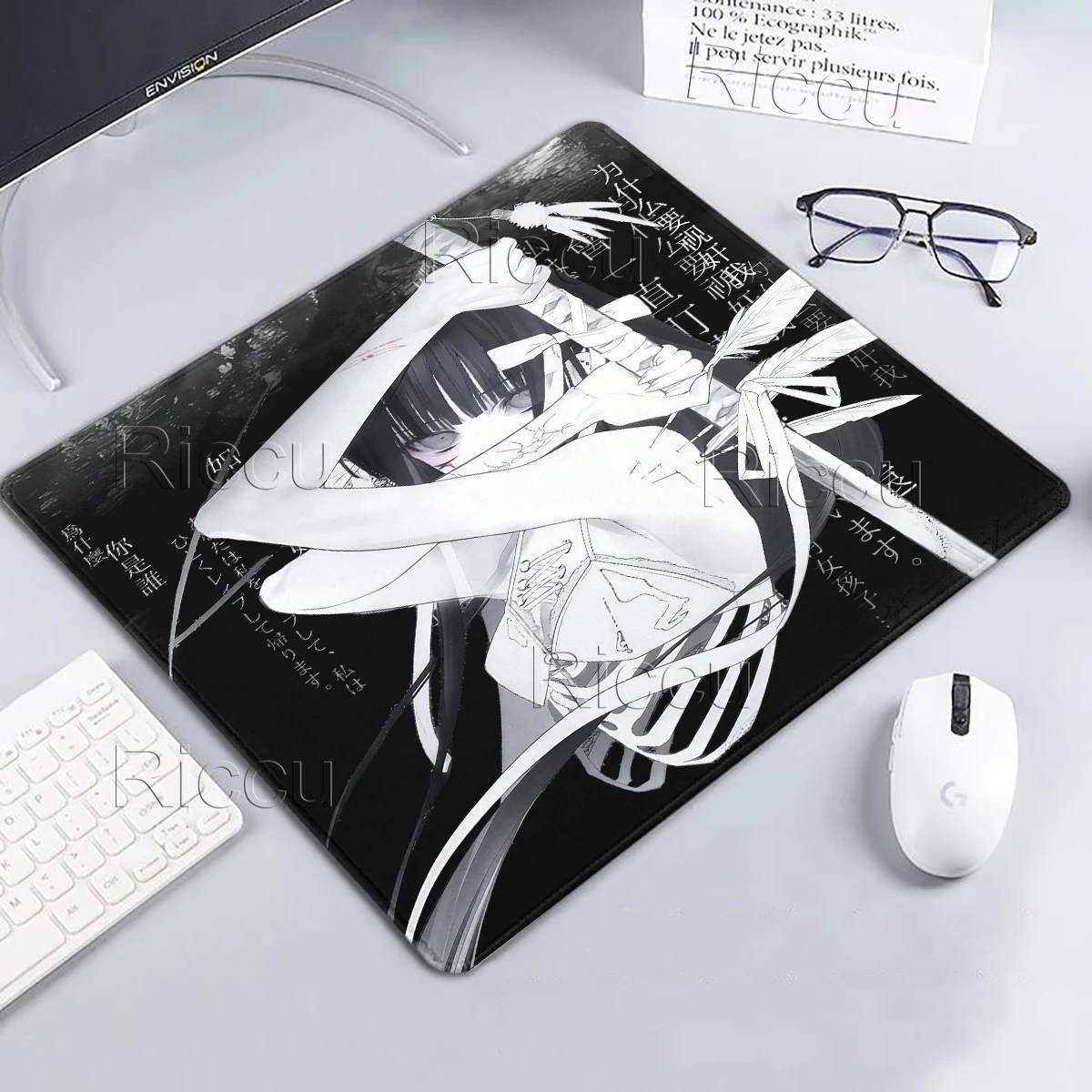 Cute Anime Girls Mouse Pad Skeleton Sword Aesthetics Mouse Mat Gaming Laptop Table Mat XS Office accessories Pc Cabinet Carpet