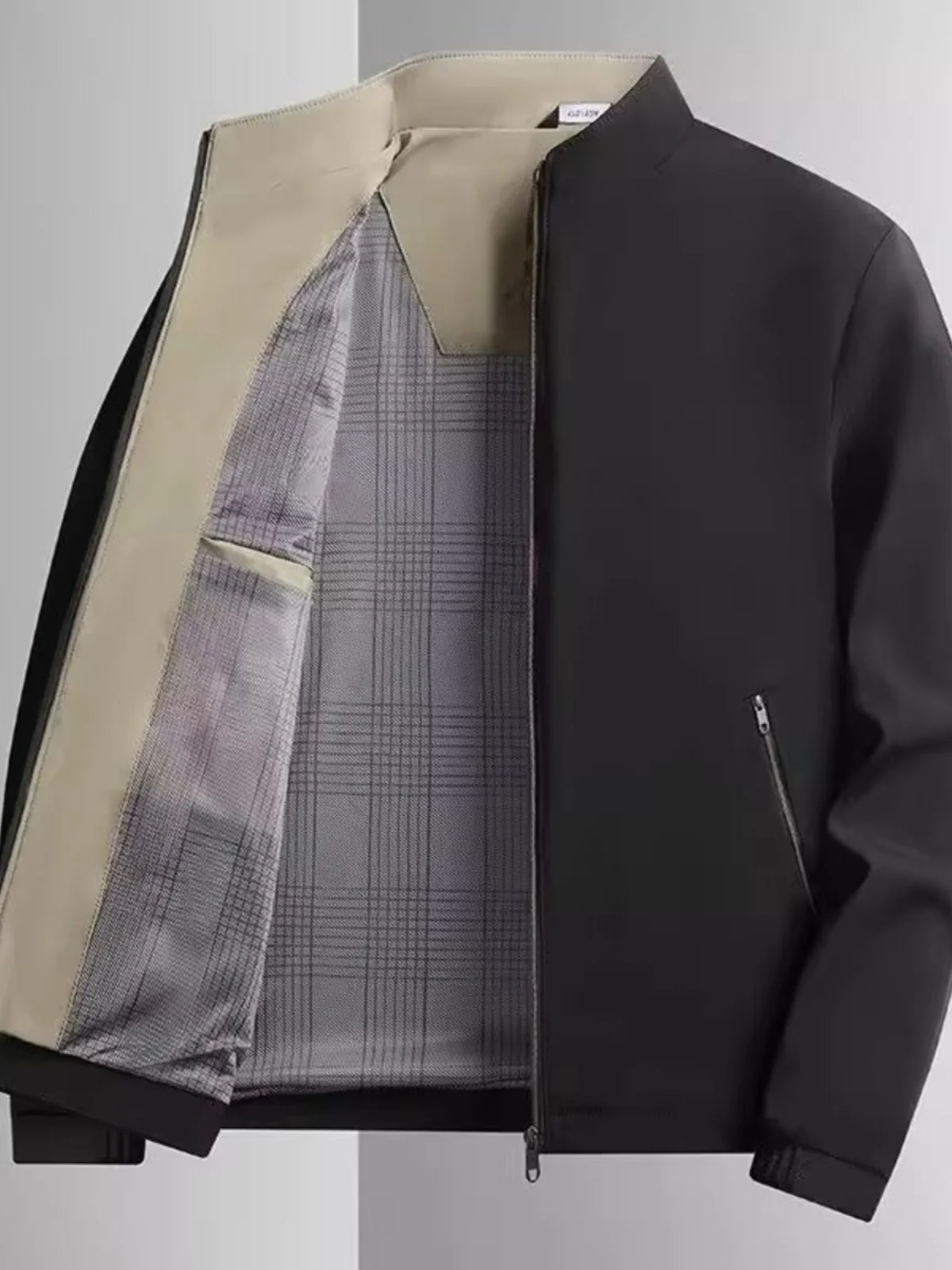 

Fall Outerwear Loose Casual Men's Jaet Midlife Korean Version Stand Collar Versatile Jaet for Daily Wear Windproof Fce...