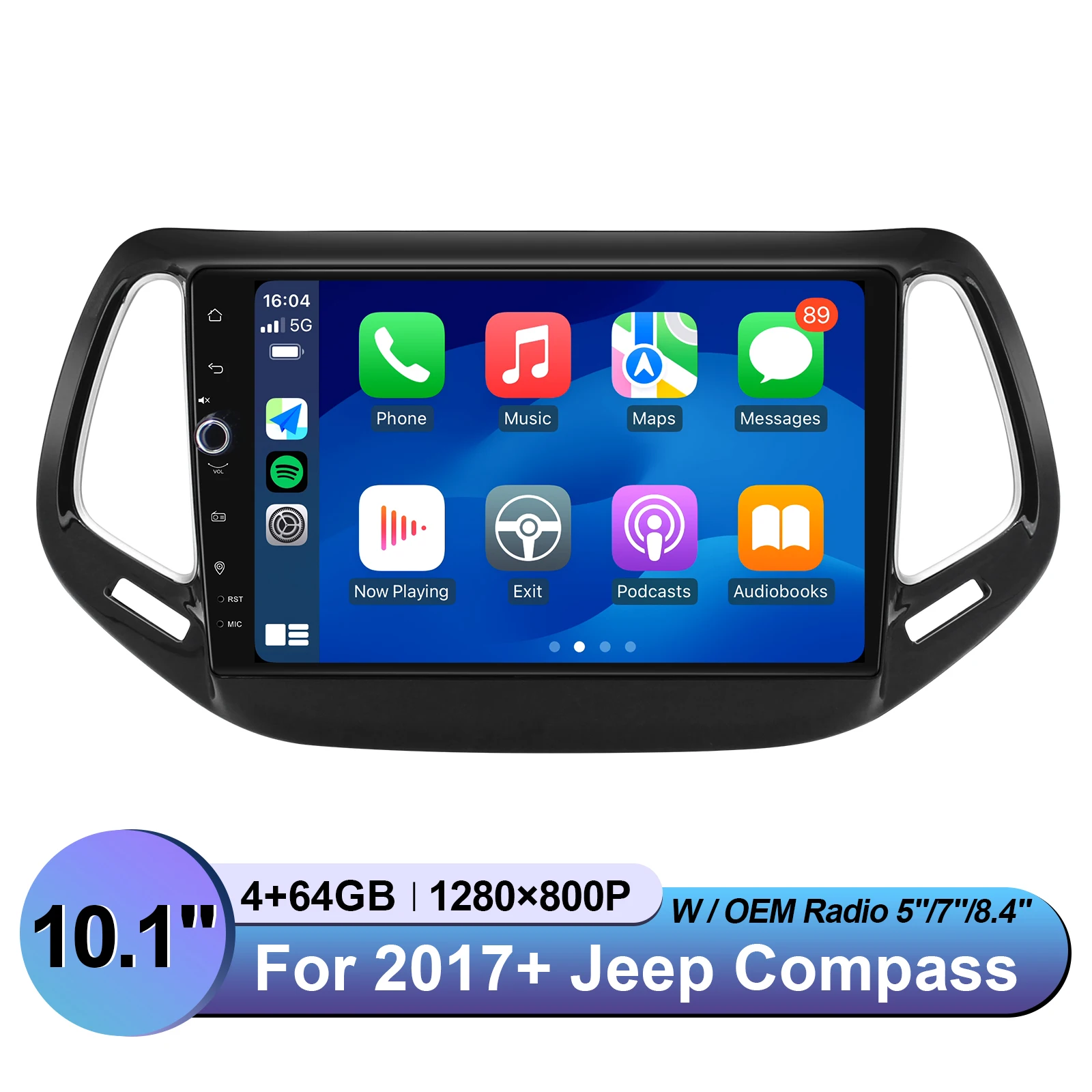 10.1 Inch Carplay Head Unit Car Radio Multimedia MP5 Player For Jeep Compass 2017-2019 Support Split Screen/Hands-free Call