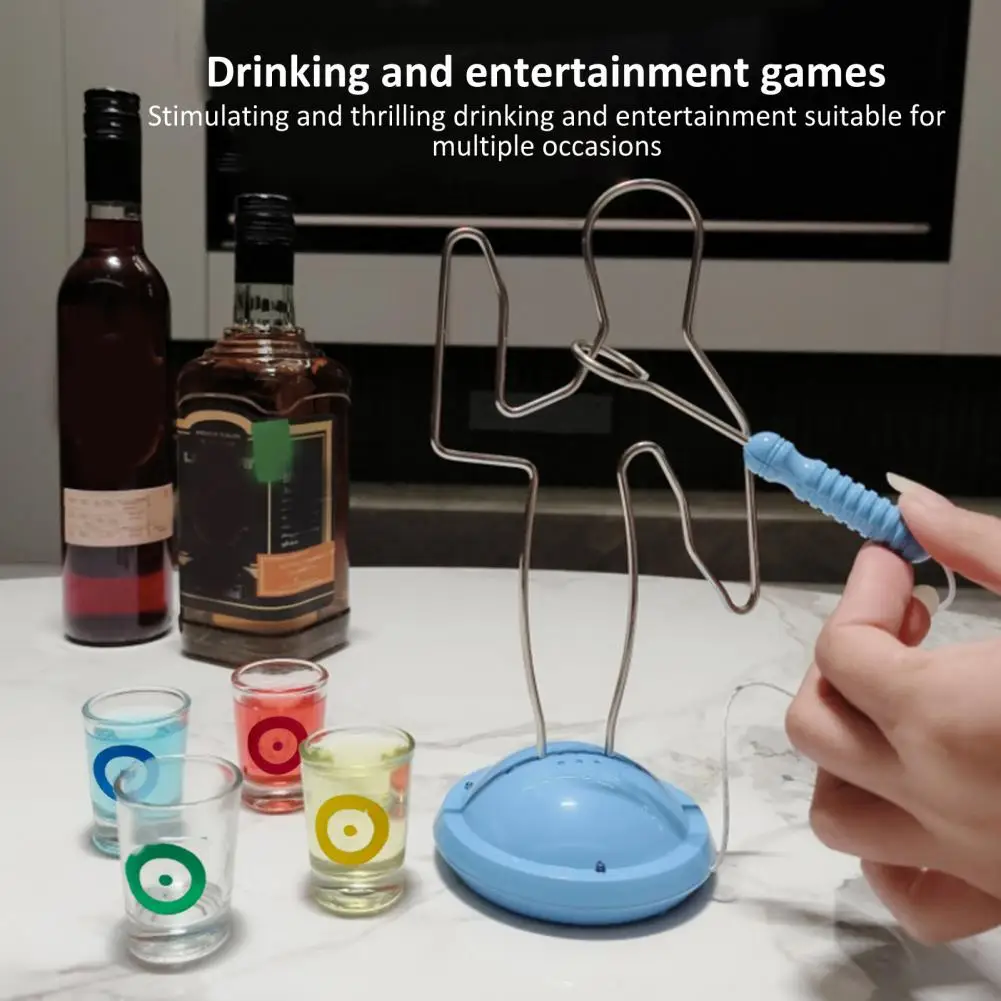 Drinking Game with Wire Man Buzz Wire Drinking Game Kit with Shot Glasses Fun Adults Family Party Prop Bachelorette Bachelor Bar