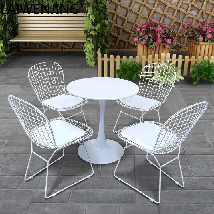 

SGF outdoor wrought iron table and chair combination, open-air waterproof and sunscreen coffee table and chair matching