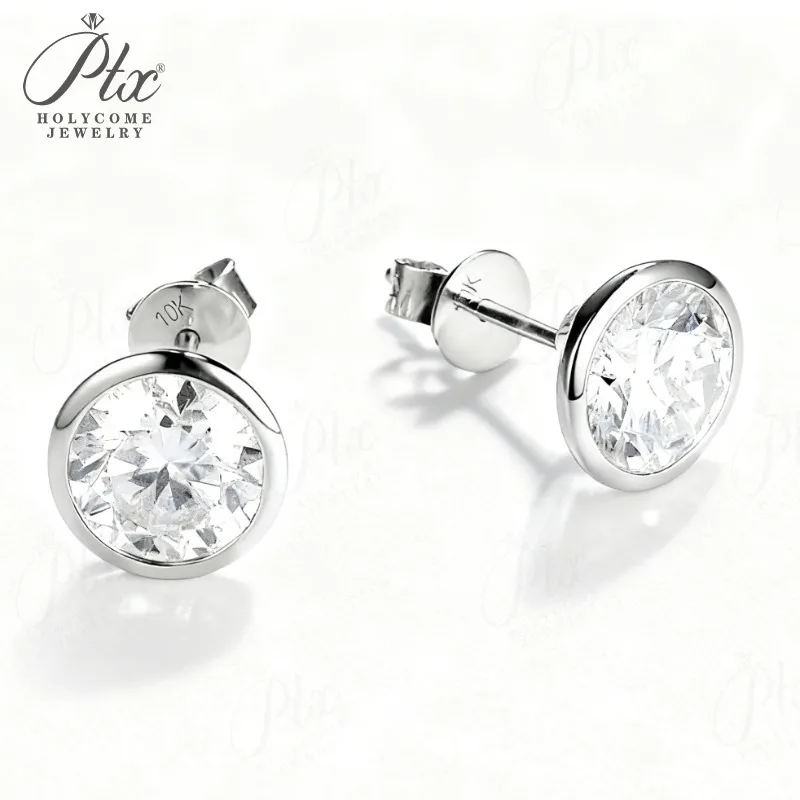

Round Cut Moissanite Earrings D White S925 10K 14K 18K White/Yellow Gold Sparkling Design Elegant Jewelry Women Daily Wear