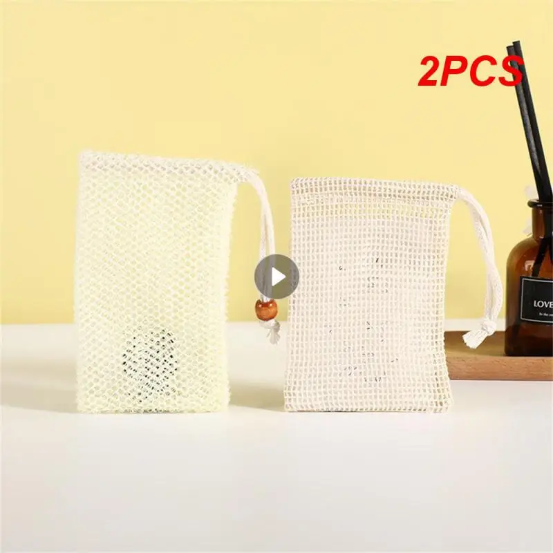 

2PCS Soap Bag Environmental Friendly Durable Bubbling Eco-friendly Choice Soap Gentle Skin Natural Sisal Soap Packets