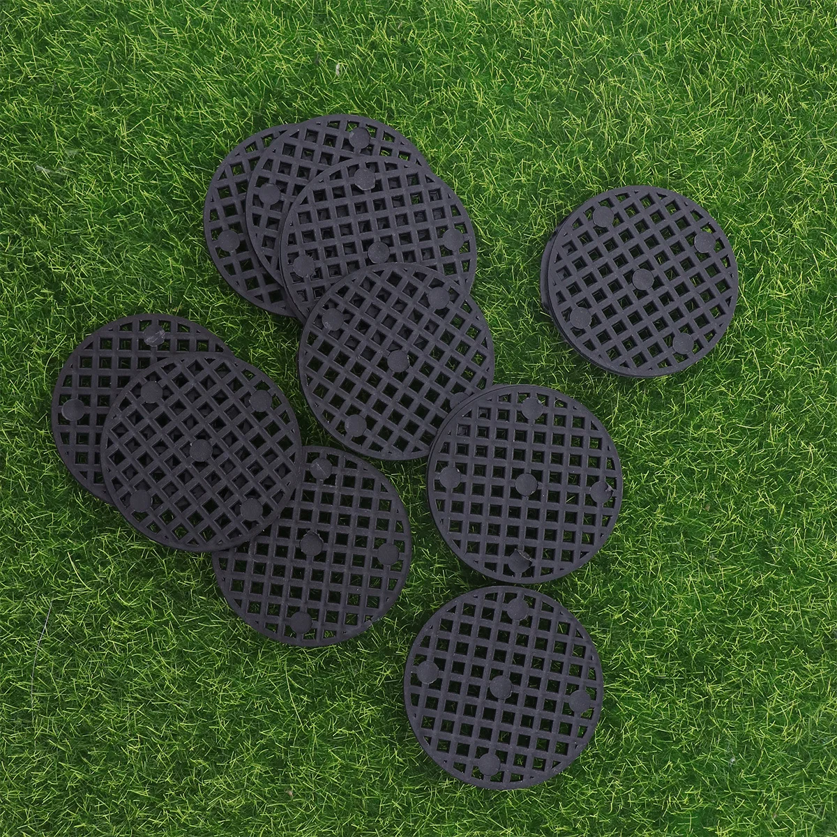 

50 pcs Flower Pot Bottom Hole Mesh Pad Round With Multiple Holes Prevent Soil Leakage Drainage Bonsai Pot Gasket Black Garden