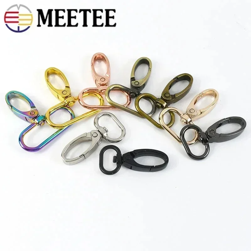 Meetee 30Pcs 16/20/25/32/38mm Bags Strap Metal Buckles Lobster Swivel Carabiner Snap Hook Clasp Collar KeyChain DIY Accessories