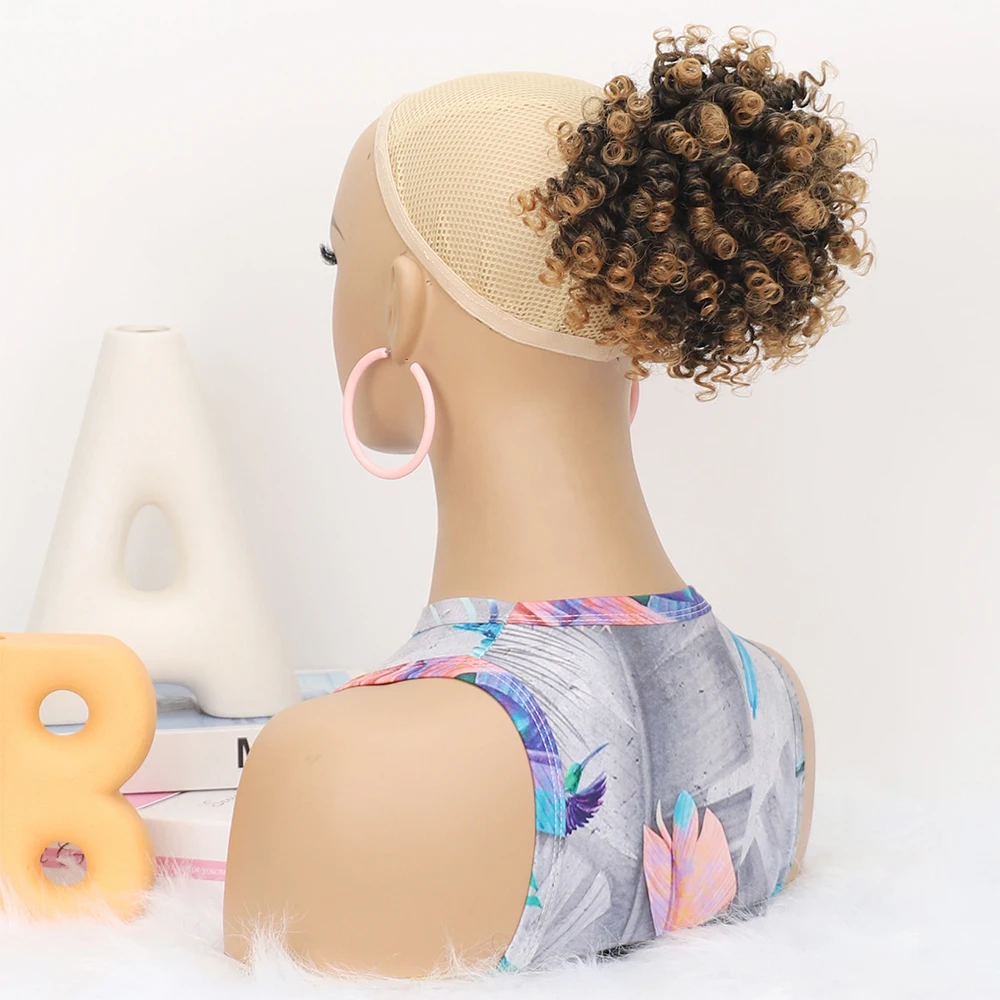

Afro Puff Drawstring Ponytail Synthetic Deep Curly Heat Resistant Ponytail Extension Protective Style Kinky Curly Hair Pieces