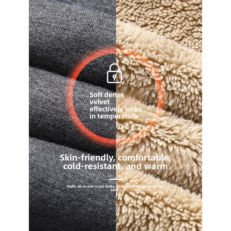 الشتاء لامب الصوف السراويل الرجال الحرارية الدافئة بنطال رياضي المسنين الجد في الهواء الطلق سميكة القطن صوف مبطن ملابس كاجوال