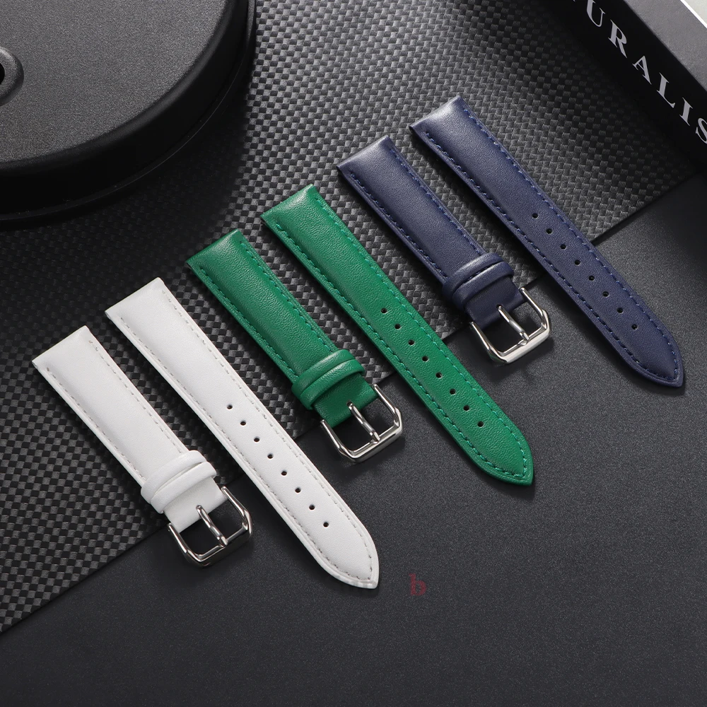 Correa de piel de becerro de 18/20/22mm para hombres y mujeres, pulsera de cuero suave, pulsera deportiva Universal cómoda, accesorios para reloj