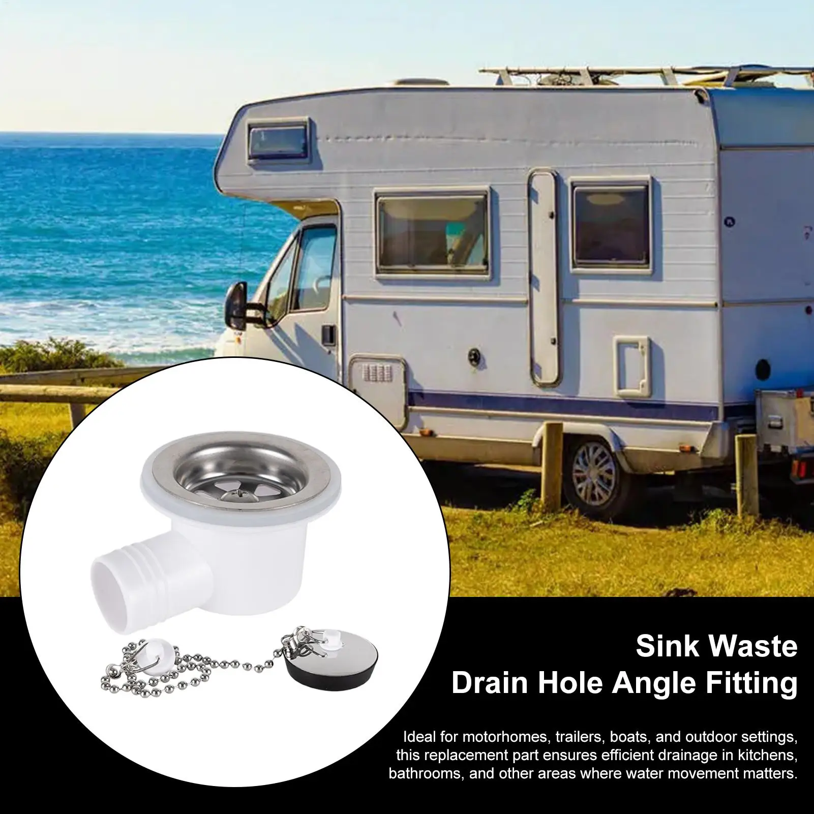 

Sink Stopper Stainless Steel Replacement Parts Sink Drain Plug For Motorhome RV Trailer Kitchen Bathroom Outdoor Camping Road