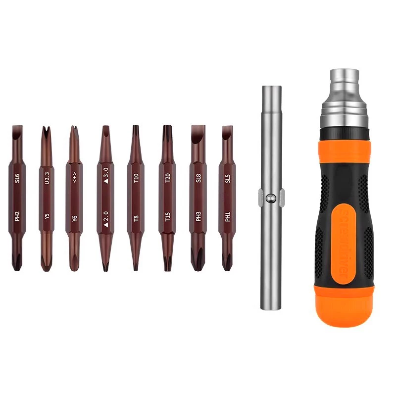 

Ratchet magnetic dual-purpose screwdriver set, cross one-word double-head manual screwdriver batch