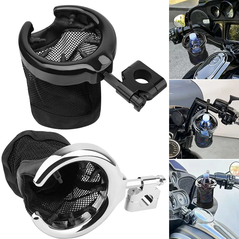 

22mm Universal Handlebar Motorcycle Adjustable Drink Cup Holder For Harley Touring Softail Breakout Dyna Sportster HONDA YAMAHA