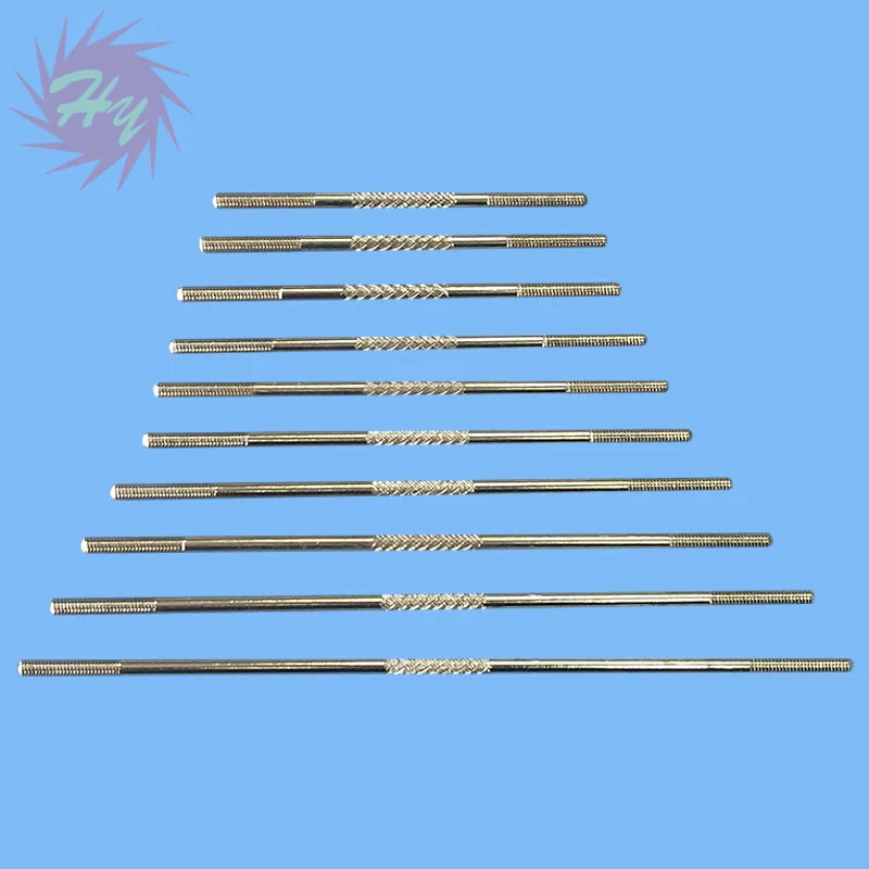 10Pcs M3 Metal Knurled Push Rod Double Side Metric Thread / Steering Control Rod RC Car Airplane Replacement Part