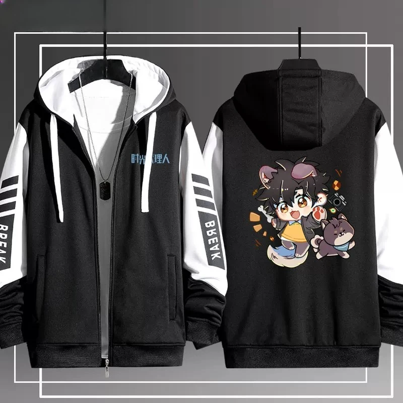 Anime Link Click Shiguang Daili Ren Cartoon Print Zip Up Women/Men Hoodie Sweatshirt Lucas Charles Qiao Ling Cosplay Costumes