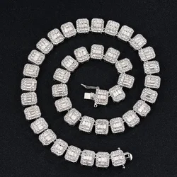 8/12mm Bling Tennis Chain Micro Pave Square Cz Ice Out Lin Chain Choker Ncklace Hip Hop Jewelry Birthday Gift Wholesale