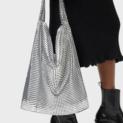 Fashion Large Capacity Lady Sequin Handbags Luxury Design Rhinestones Tote Armpit Shoulder Bag Women PU Leather Shopping Pack