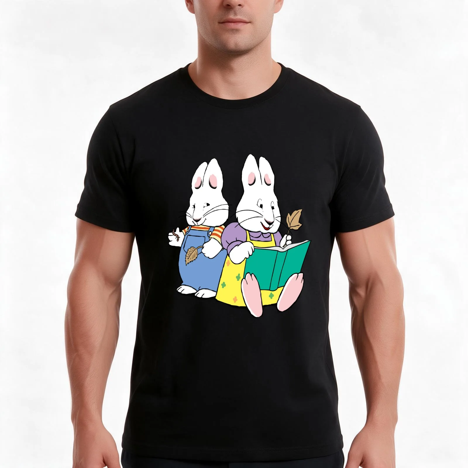 Max and Ruby T-Shirt, Summer Casual Cotton Tee, Oversized Streetwear Tops, Vintage Graphic Print, Loose Fit Short Sleeve