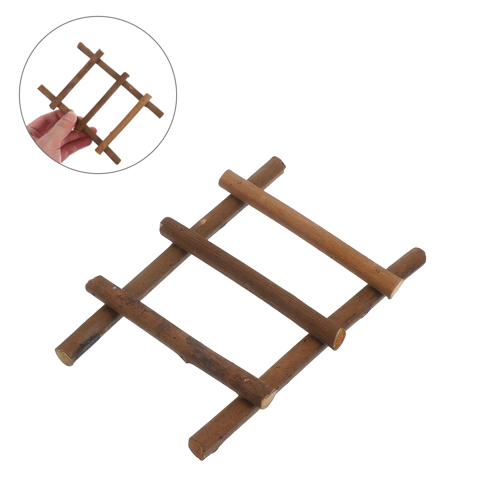 2 Pcs Small Furniture Micro Landscape Ladder Multi-function Spring Multi-functional Accessories Rattan