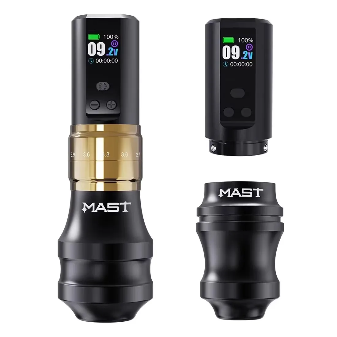 Latest Version Mast Fold2 PRO Replaceable Handles 2000mAh Batteries 7 Adjustable Strokes HD Screen Wireless Tattoo Machine